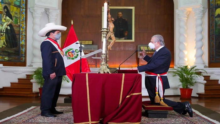 La ceremonia de juramentación se realizó en el Palacio de Gobierno en un acto breve.