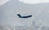 El MOOSE94, avión de transporte C-17 de la Fuerza Aérea de los EE.UU. es posiblemente el último en salir de Afganistán.