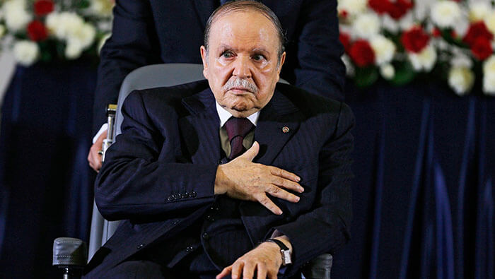 Abdelaziz Bouteflika sirvió como presidente por cuatro mandatos consecutivos desde 1999 hasta abril de 2019.