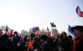 Parte de los que integran la “marchas de la libertad” integran el movimiento de los chalecos amarillos, que han mostrado su descontento con el Gobierno francés desde 2018. 