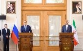 Abdolahian y Lavrov ofrecieron una conferencia de prensa tras concluir la ronda de conversaciones.