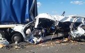 El accidente se produjo en la carretera M5 Ural en el distrito Nikolaevsky de la región de Ulyanovsk, al este de Moscú.