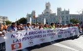Los manifestantes reclamaron al Gobierno de Pedro Sánchez que no use el pretexto de la inflación para empobrecer más a los pensionistas.
