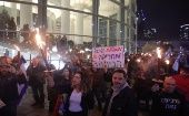 Alrededor de 10.000 personas se congregaron en una céntrica plaza de Tel Aviv para oponerse al proyecto de ley.