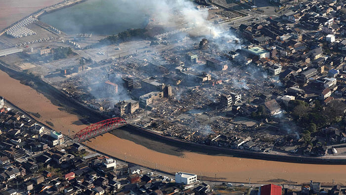 La mayoría de las víctimas se registraron en la ciudad de Wajima, localidad que sufrió importantes daños estructurales e incendios.
