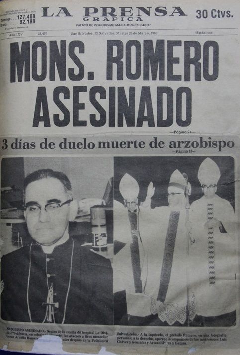 Medios reseñan el asesinato de Monseñor Romero.